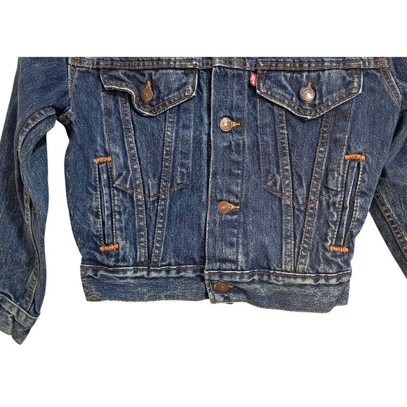 Vintage 1980s Levis Type III Trucker Jacket Kids M USA Womens XS/S Cropped - Picture 7 of 9